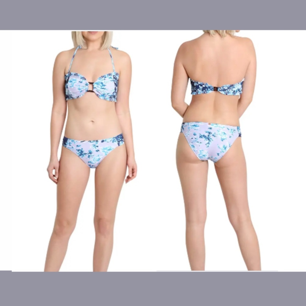 NEW‎ Nanette Lepore [ 6 ] Lavender Trail Ring Bandeau Top + Bikini Bottom